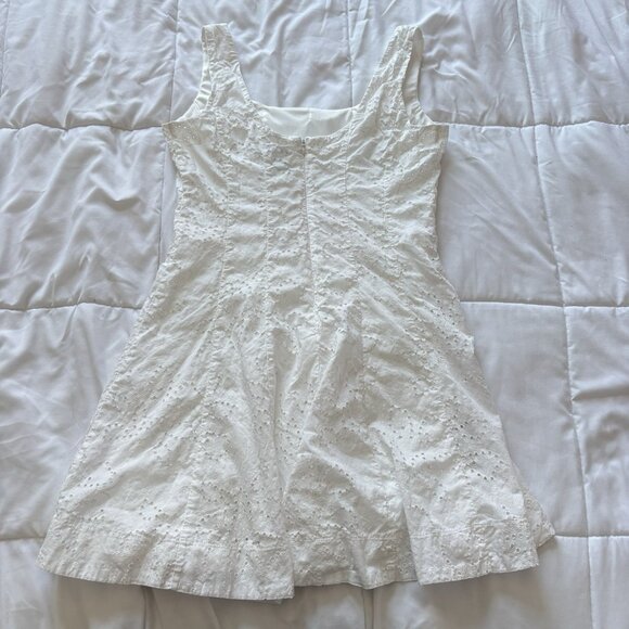 Calypso St Barth Womens Size 10 White Mini Dress Floral Coquette Dainty Whimsy - Picture 2 of 9